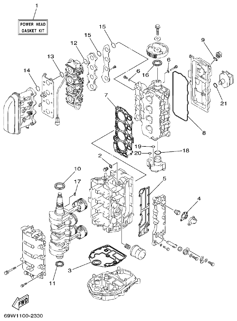 Yamaha FT60B REPAIR KIT 1 parts diagram